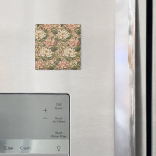 Imã Padrão Floral Botânico Lótus de Água Vintage