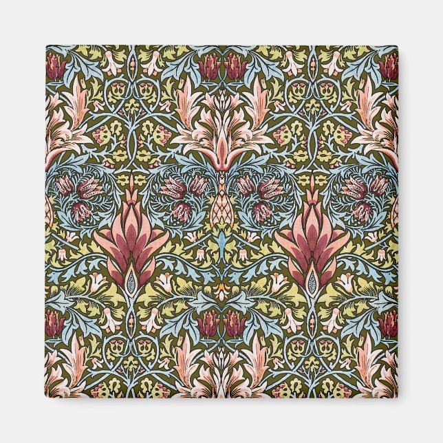 Imã Padrão Floral Cabeça de Cobra de William Morris (Frente)