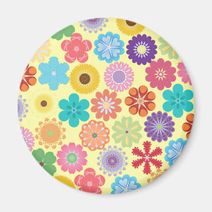 Imã Padrão Floral Colorido de Potência Girly Flor