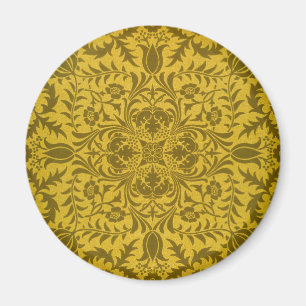 Imã Padrão Floral de Borragem Vintage Dourado William