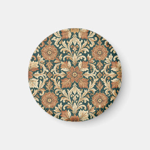 Imã Padrão Floral de Damasco Vitoriano com Bronze Cobr