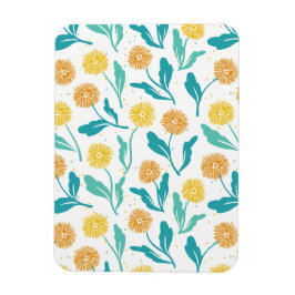 Ímã Padrão Floral de Dandelion Amarelo - Inspirado na