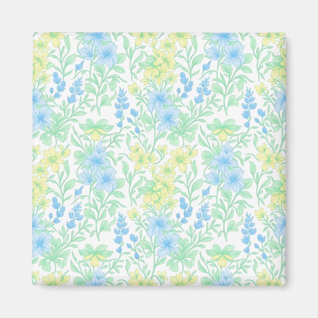Imã Padrão Floral de Pastel Fresco (Frente)
