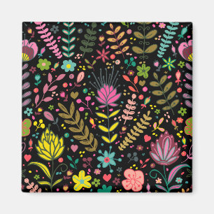 Imã Padrão Floral de Superfície - Papel de parede Flor