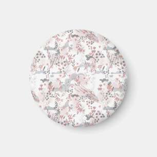 Imã Padrão Floral Digital em Pedras Pastel