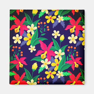 Imã Padrão Floral Exótico Colorido-23021