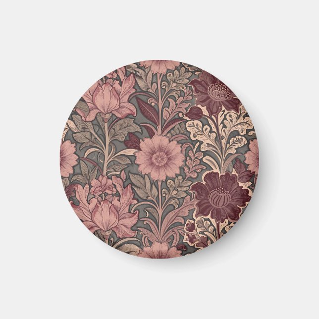Imã Padrão Floral Inspirado em William Morris (Frente)