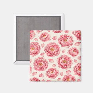 Imã Padrão Floral Peônia Rosa