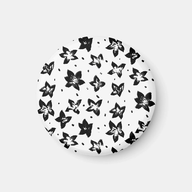 Imã Padrão Floral Reconstruído - Gótico acromático (Frente)