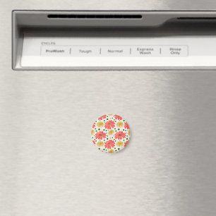 Imã Padrão Floral Retro Brilhante Sem Costura