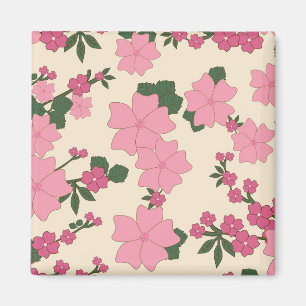 Imã Padrão Floral Rosa Bonito