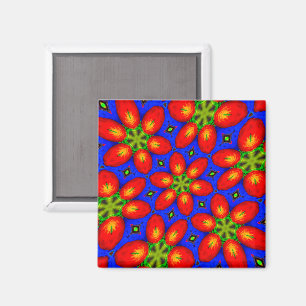 Imã Padrão Floral Vermelho Cinto