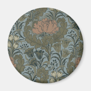 Imã Padrão Floral Vitoriano Antigo Terracota Sage