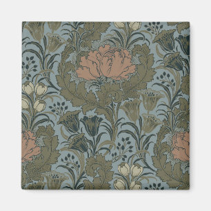Imã Padrão Floral Vitoriano Antigo Terracota Sage