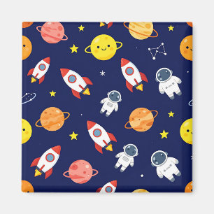 Imã Padrão Fofo de Explorador Espacial Infantil