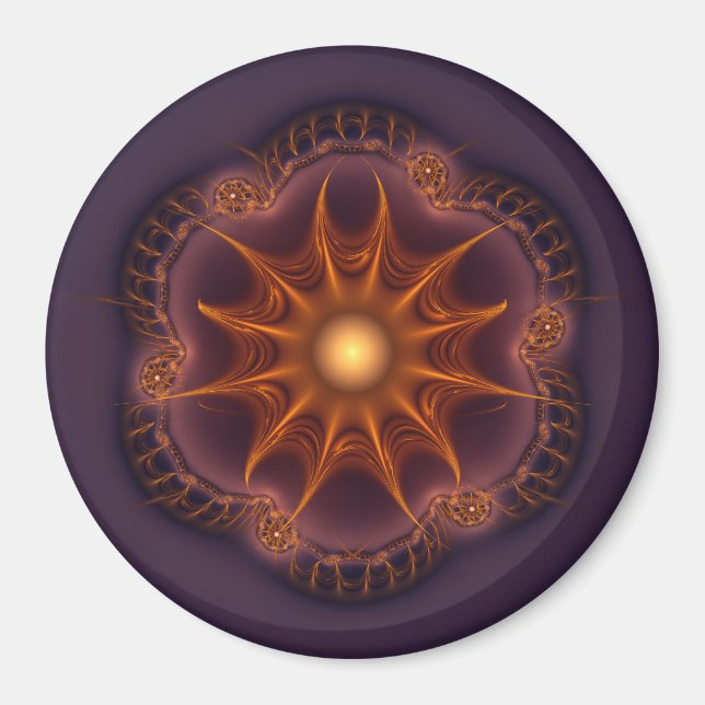 Imã Padrão fractal místico da fada mística mágica (Frente)