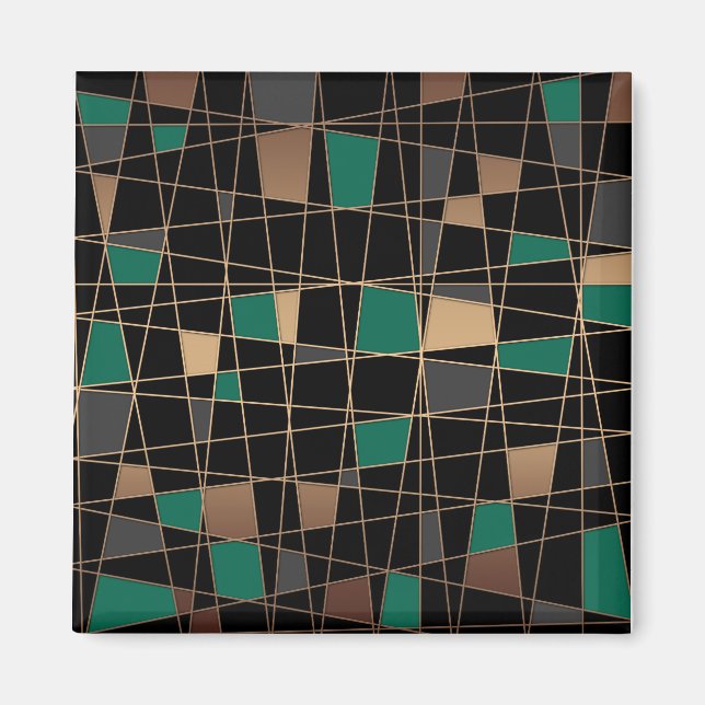 Imã padrão geométrico abstrato (Frente)