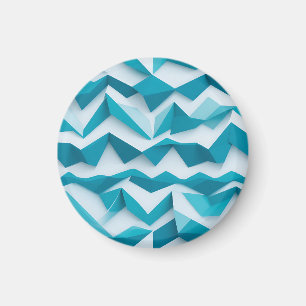 Imã Padrão Geométrico Chevron 3D Turquesa