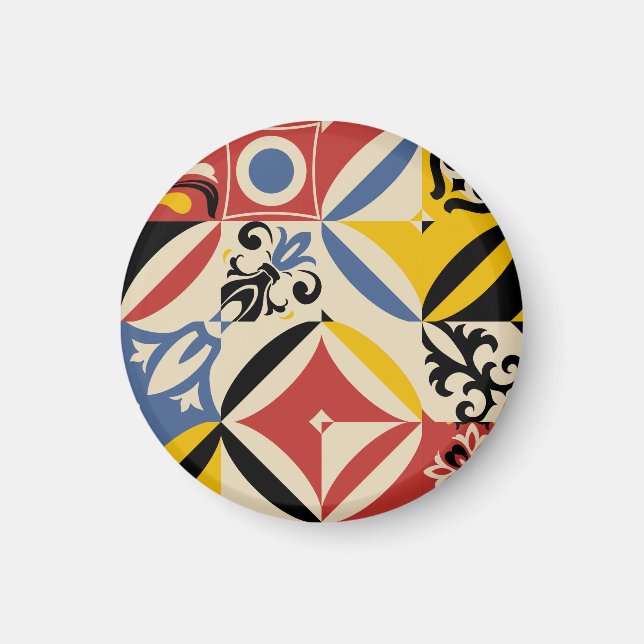 Imã Padrão Geométrico do Azulejos em 60 (Frente)