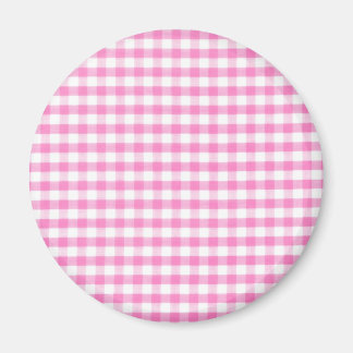 Imã Padrão Gingham rosa quente