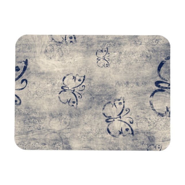 Ímã Padrão Grungy Black Butterfly (Horizontal)