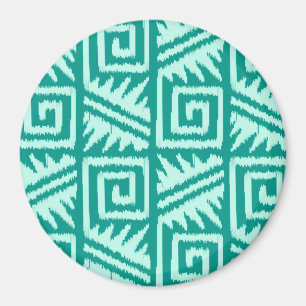 Imã Padrão Ikat Aztec - Turquesa e Aqua