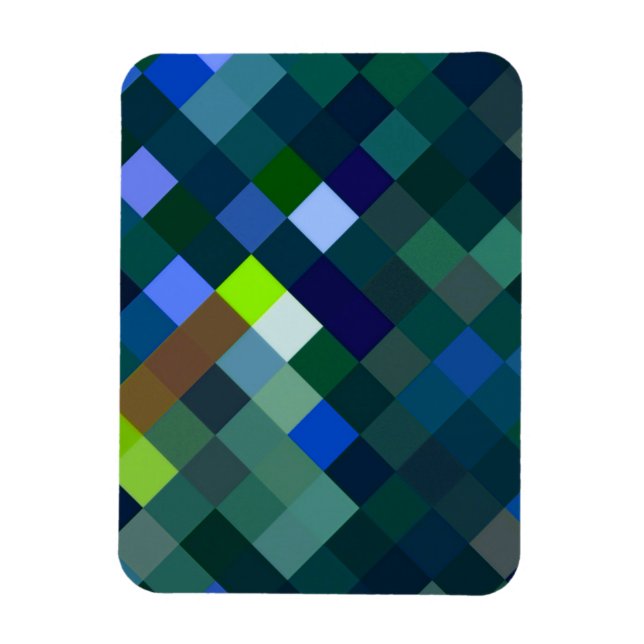 Ímã Padrão ixelado - Azul (Vertical)