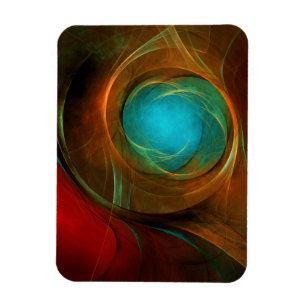 Ímã Padrão Legal de Abstrato de Arte Fina Azul Moderna
