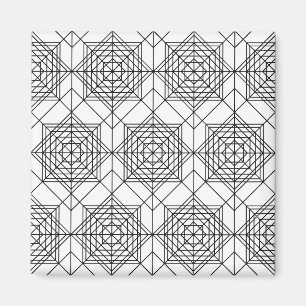Imã Padrão linear de Abstrato branco e preto da vinhet