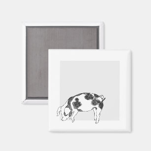 Imã Padrão Minimalista de Linha de Porco Cottagecore V