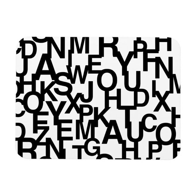 Ímã Padrão moderno, abstrato, confuso com letras (Horizontal)
