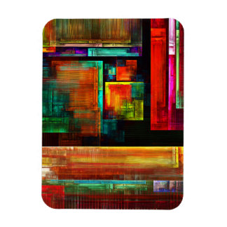 Ímã Padrão Moderno de Abstrato de Arte Quadrados Color