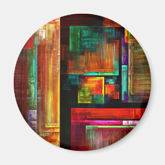 Imã Padrão Moderno de Abstrato de Arte Quadrados Color