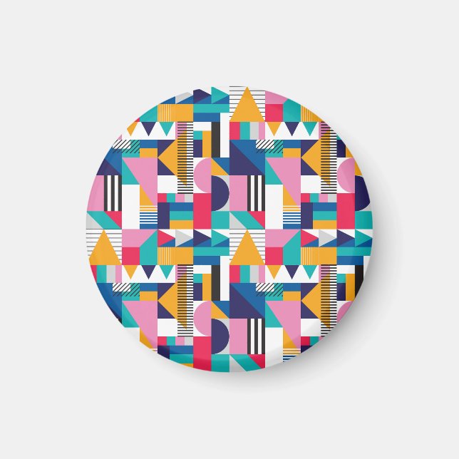 Imã Padrão Moderno de Abstrato Geométrico Sem Olhos (Frente)