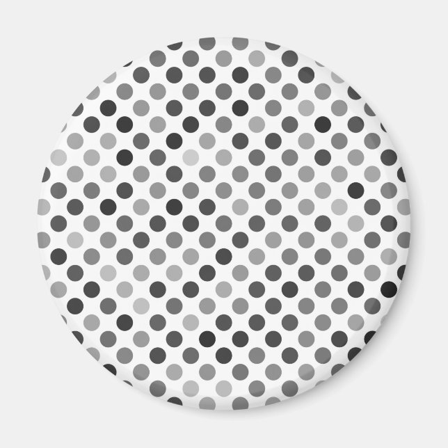 Imã Padrão monocromático de Bolinhas (pontos pretos e  (Frente)