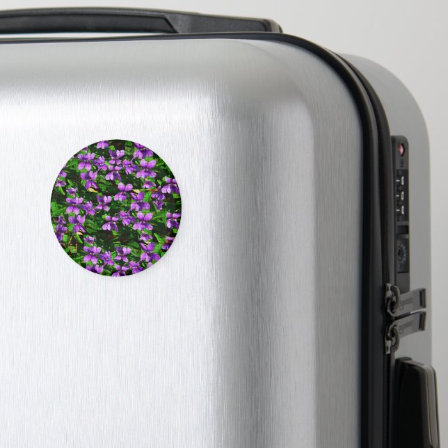 Imã Padrão Mosaico Violeta Violeta de Madeira de Flor  (In Situ (Luggage))