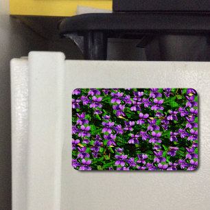 Ímã Padrão Mosaico Violeta Violeta de Madeira de Flor 