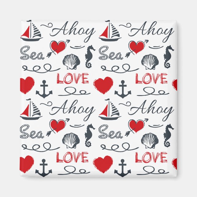 Imã Padrão náutico sem costura (Frente)