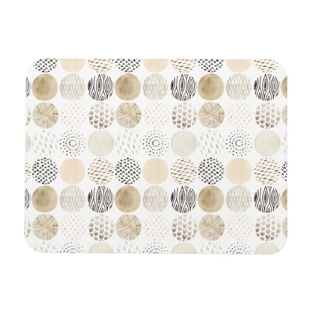 Ímã Padrão neutro do círculo do Abstrato (Horizontal)