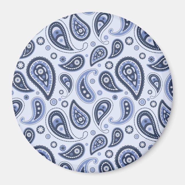 Imã Padrão Paisley Azul (Frente)