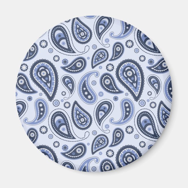 Imã Padrão Paisley Azul (Frente)