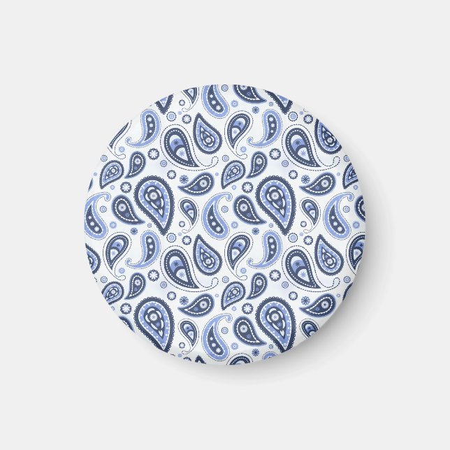 Imã Padrão Paisley Azul (Frente)
