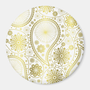 Imã padrão paisley Dourado