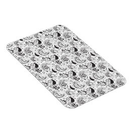 Ímã Padrão Paisley Preto e Branco – Arte Textil Elegan
