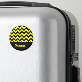 Imã Padrão personalizável de divisa amarelo e preto