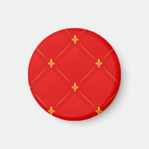 Imã Padrão popular em vermelho e dourado