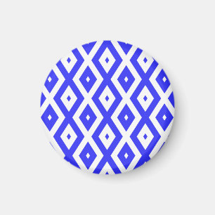 Imã Padrão real de diamante azul e branco
