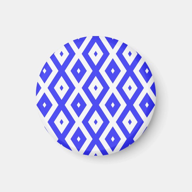Imã Padrão real de diamante azul e branco (Frente)