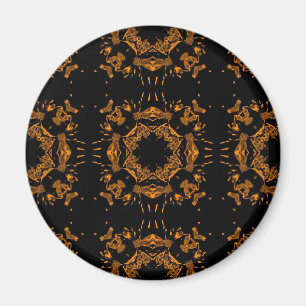 Imã Padrão Retroativo Preto, Amarelo de cobre