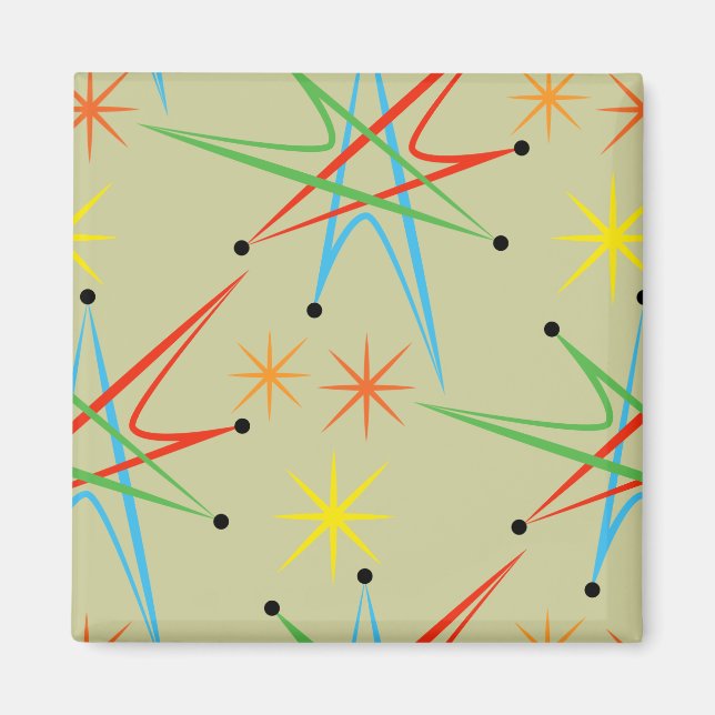 Imã Padrão Retrocolorido de Impulso Atômico (Frente)